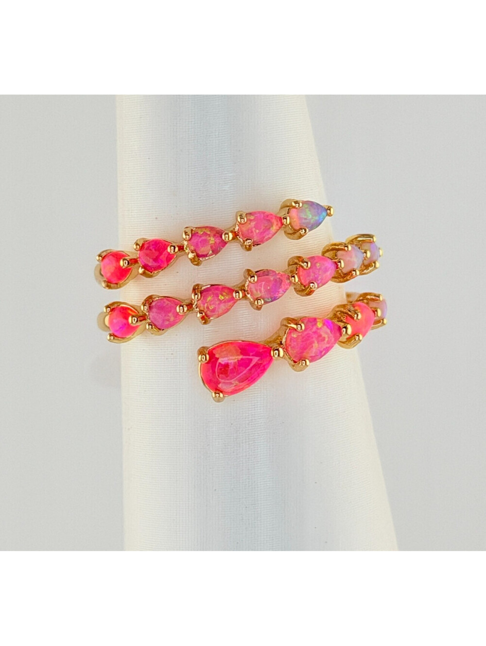Bomb Party October 2026 Sz 9 "Royal Heiress" Pink Fire Opal on Yellow Gold